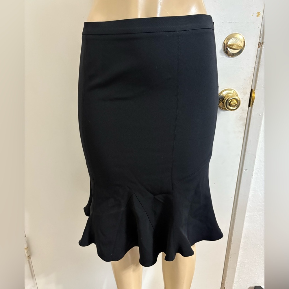 Dolce And Gabbana Little Black Skirt Stretch Ruffled Hem Size S